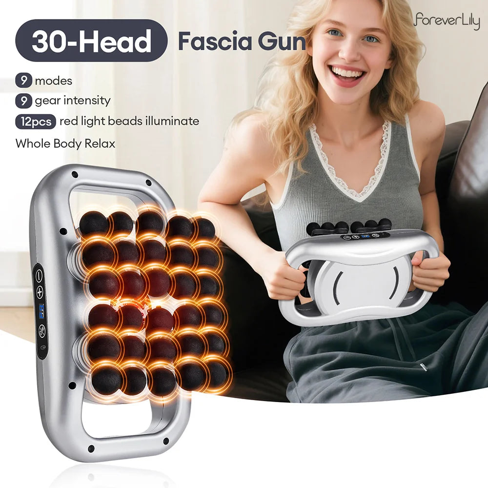 30-Head Massage Gun – High-Frequency Percussion Fascia Massager for Full Body Muscle Recovery