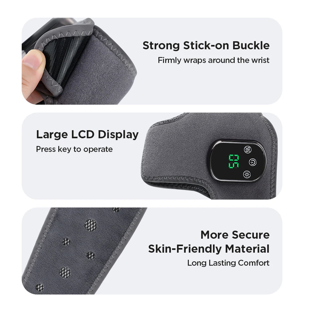 Electric Ankle & Wrist Massager with Heat – Adjustable Vibration Therapy Brace for Pain Relief & Recovery