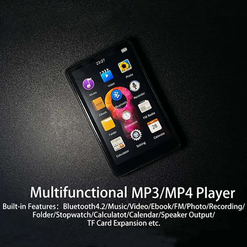 4” Touch Screen MP4 Player with Bluetooth 5.0 – 16GB HiFi Music & 1080P Video Player with Speaker