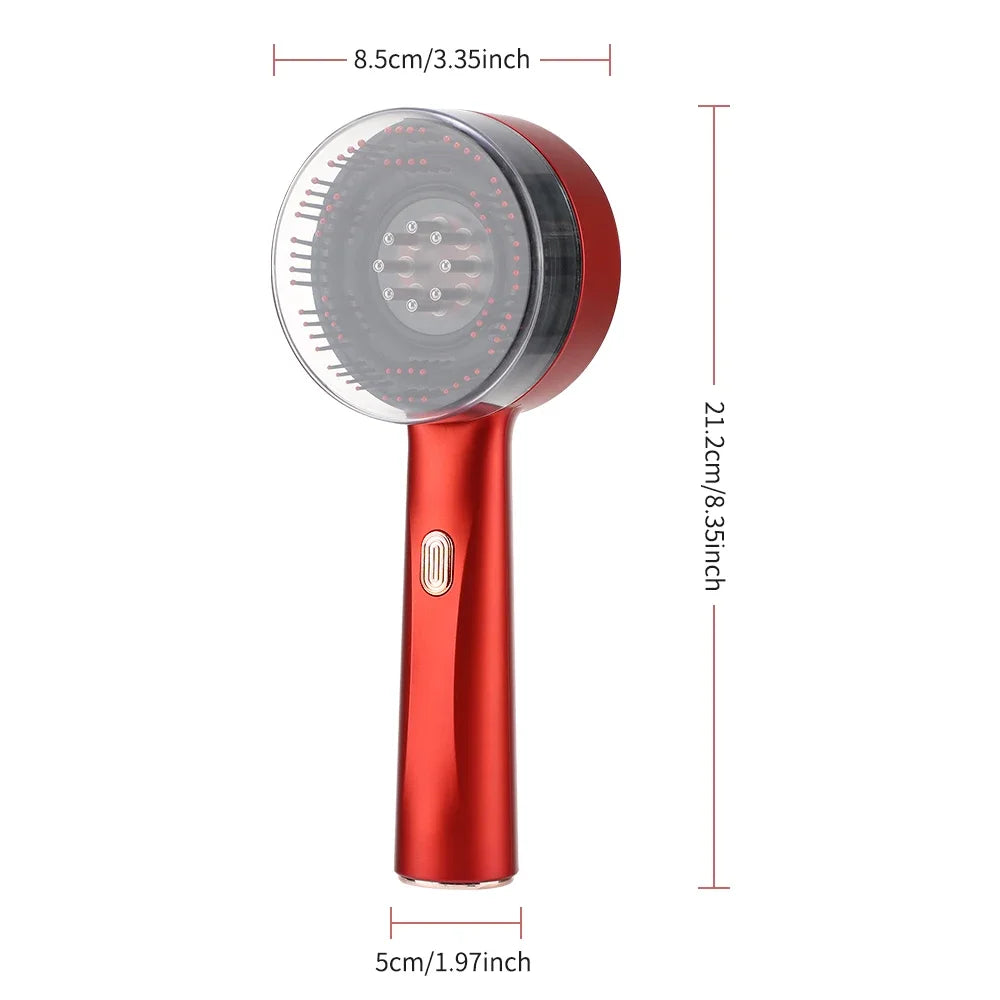 Electric Scalp Massager Comb with Red Light – 3 Modes Hair Growth Stimulator & Oil Applicator