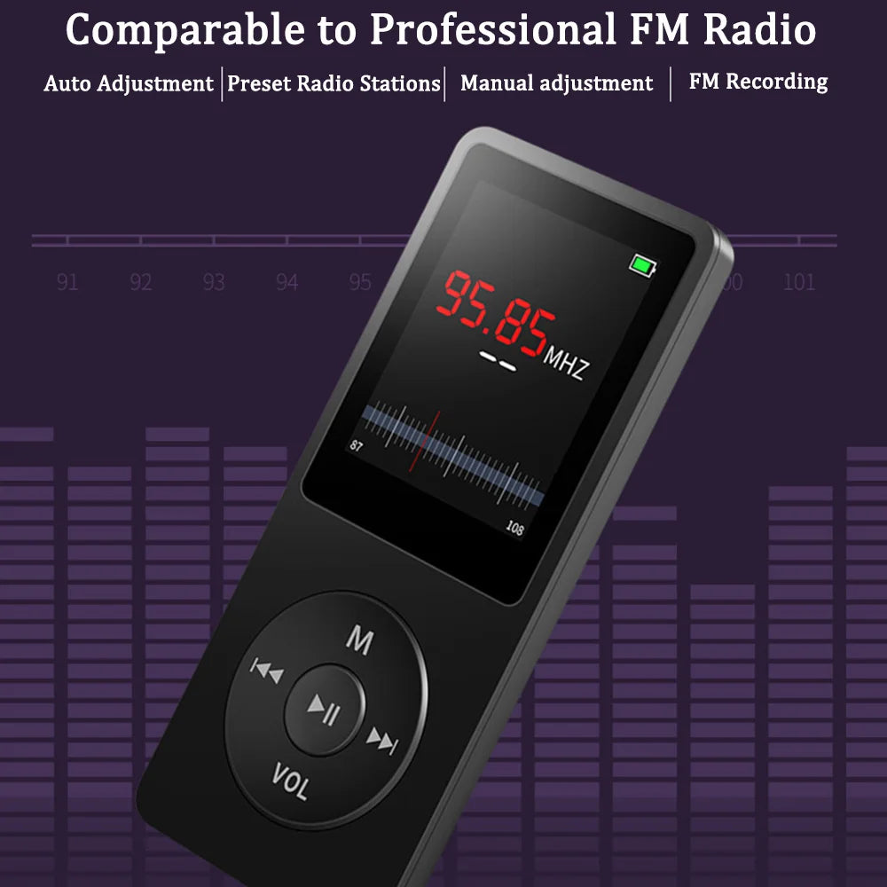 Portable MP3/MP4 Player with LCD Screen – FM Radio, Voice Recorder & HiFi Music Player