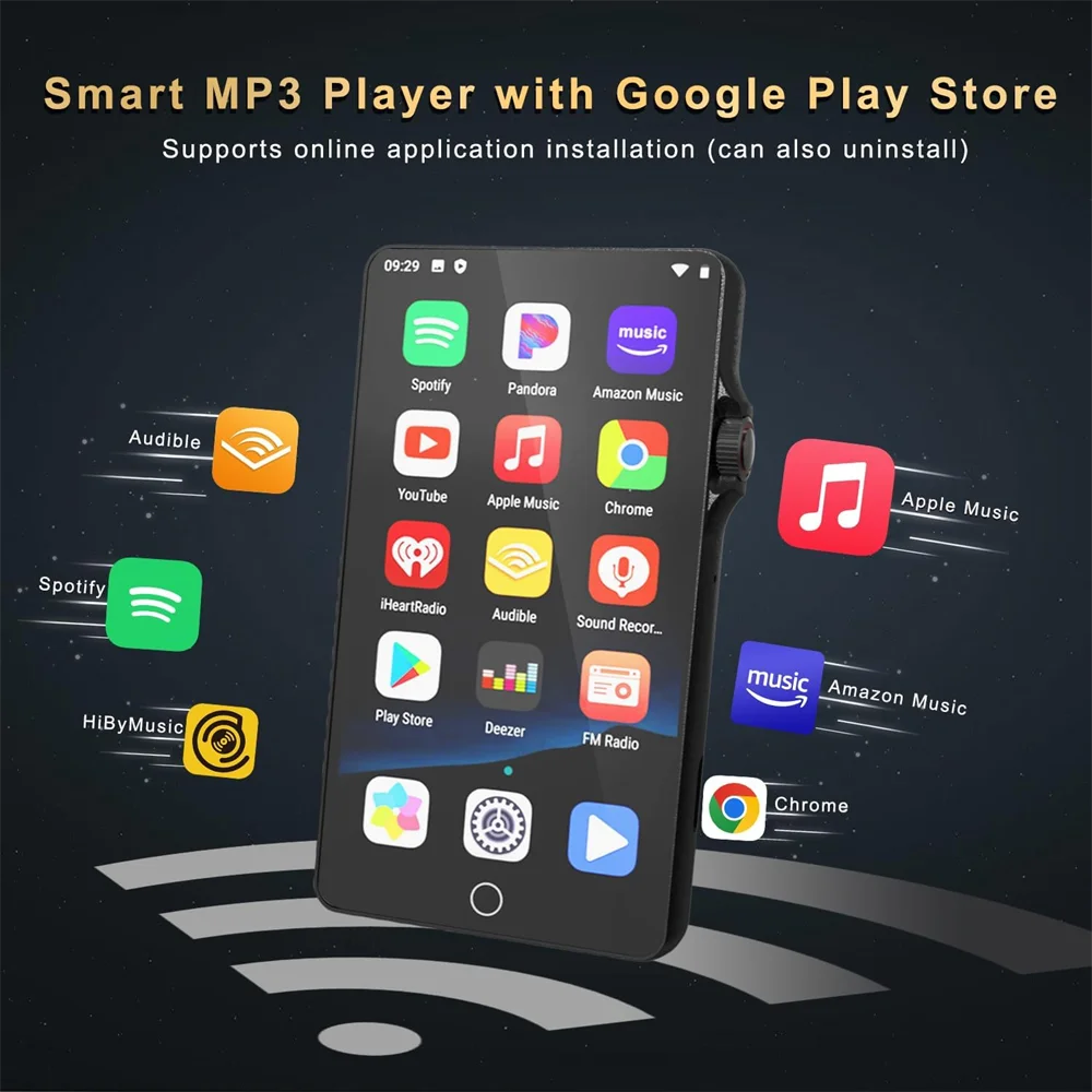 4” Android MP3/MP4 Player with WiFi & Bluetooth – 16GB Touch Screen Music Player with Spotify & Streaming Apps