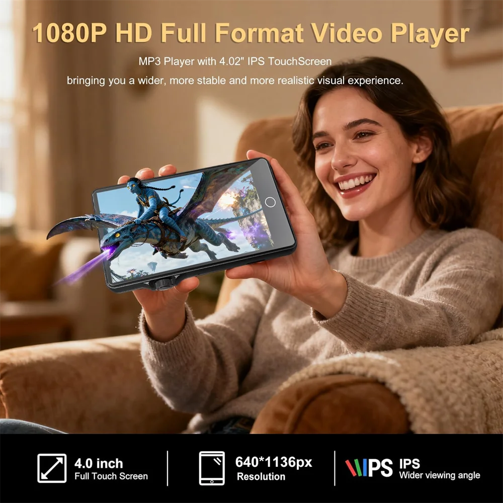 4” Android MP3/MP4 Player with WiFi & Bluetooth – 16GB Touch Screen Music Player with Spotify & Streaming Apps