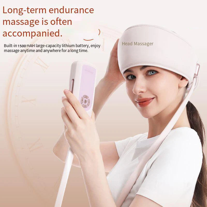 6-Zone Air Compression Head Massager – USB Rechargeable with 5 Modes & 3 Intensity Levels