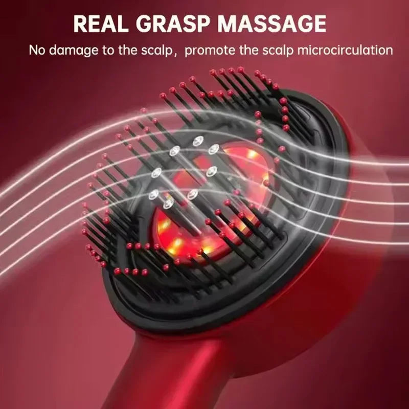 Electric Scalp Massager Comb with Red Light – 3 Modes Hair Growth Stimulator & Oil Applicator