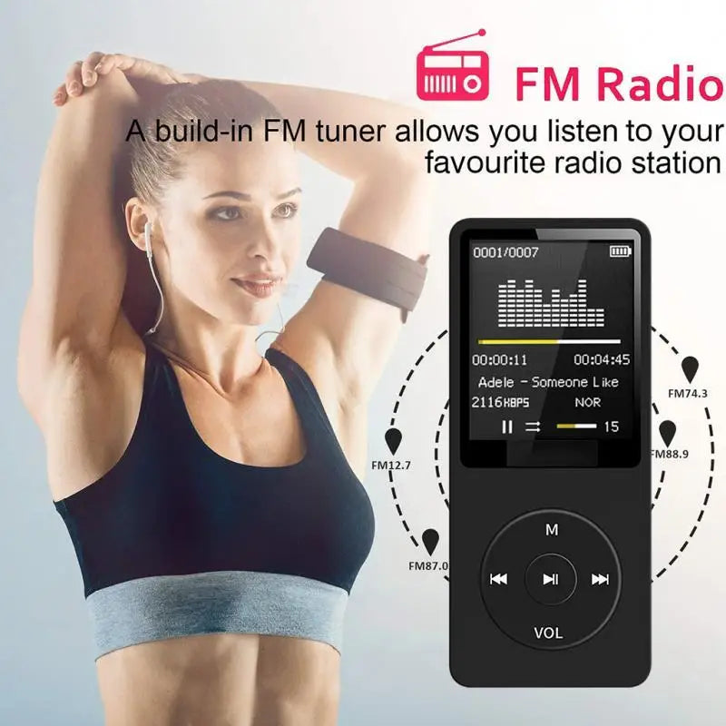 Portable MP3/MP4 Player with Bluetooth & FM Radio – USB Rechargeable Walkman with Recording & E-Book Support