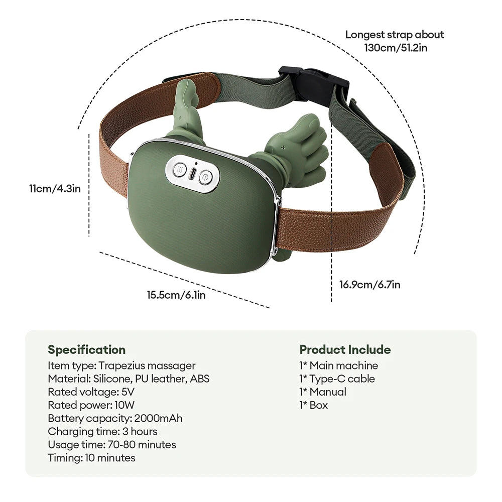 4D Bionic Neck & Shoulder Massager – Wireless Trapezius Kneading with Deep Tissue Finger Massage