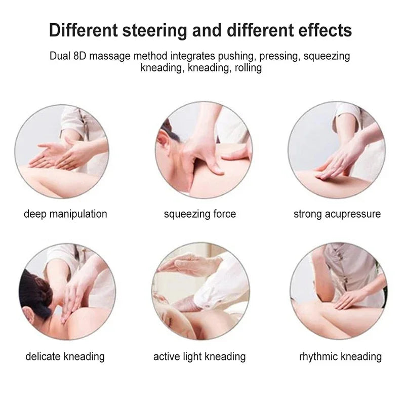Shiatsu Massage Pillow with Infrared Heat – Deep Kneading Neck, Back & Body Massager for Full Relaxation