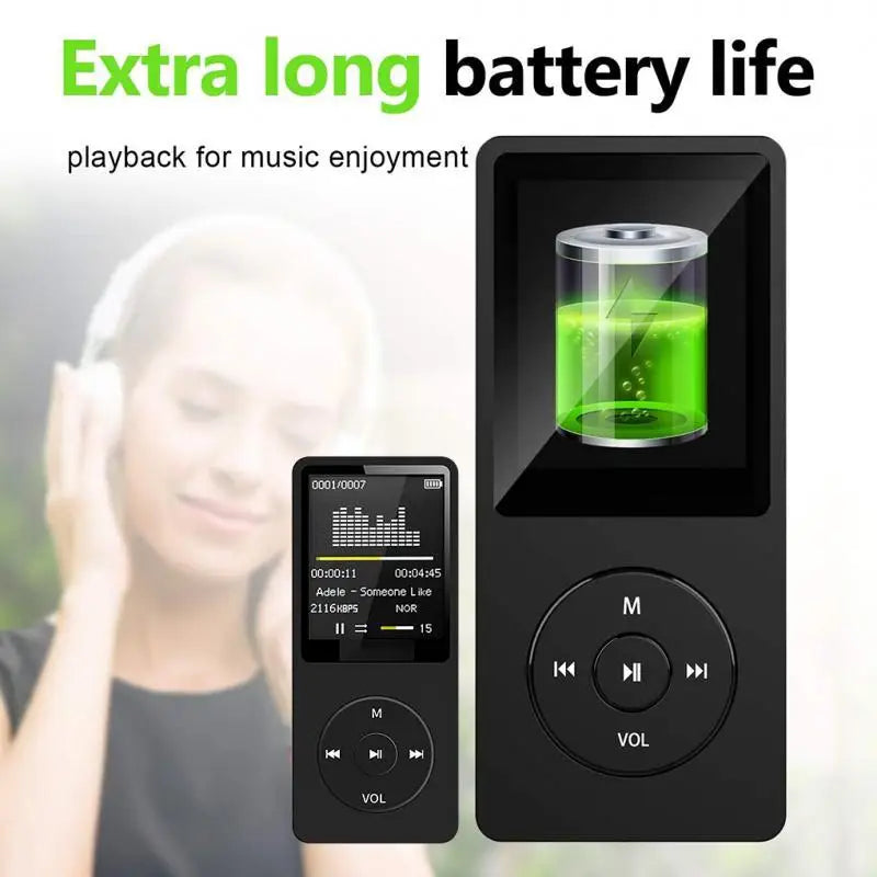 Portable MP3/MP4 Player with Bluetooth & FM Radio – USB Rechargeable Walkman with Recording & E-Book Support