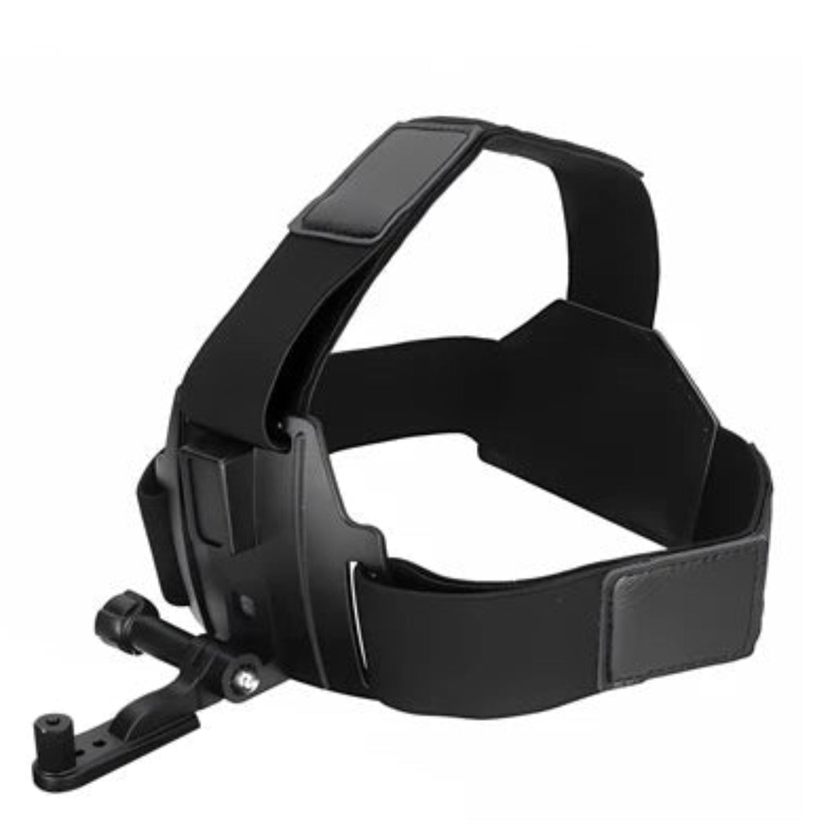 Included adjustable head-mount bracket with upper and head straps and the mounting arm.