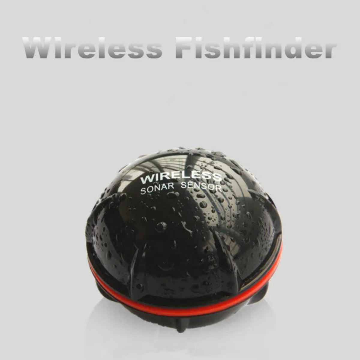 Black castable sonar sensor with water droplets; the charging cover must be closed before use